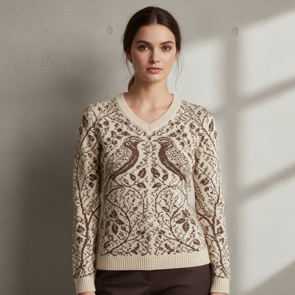 gemini 2.5 flash image exquisite high fashion photography of ik ben een trui aan het ontwerpen met een 0